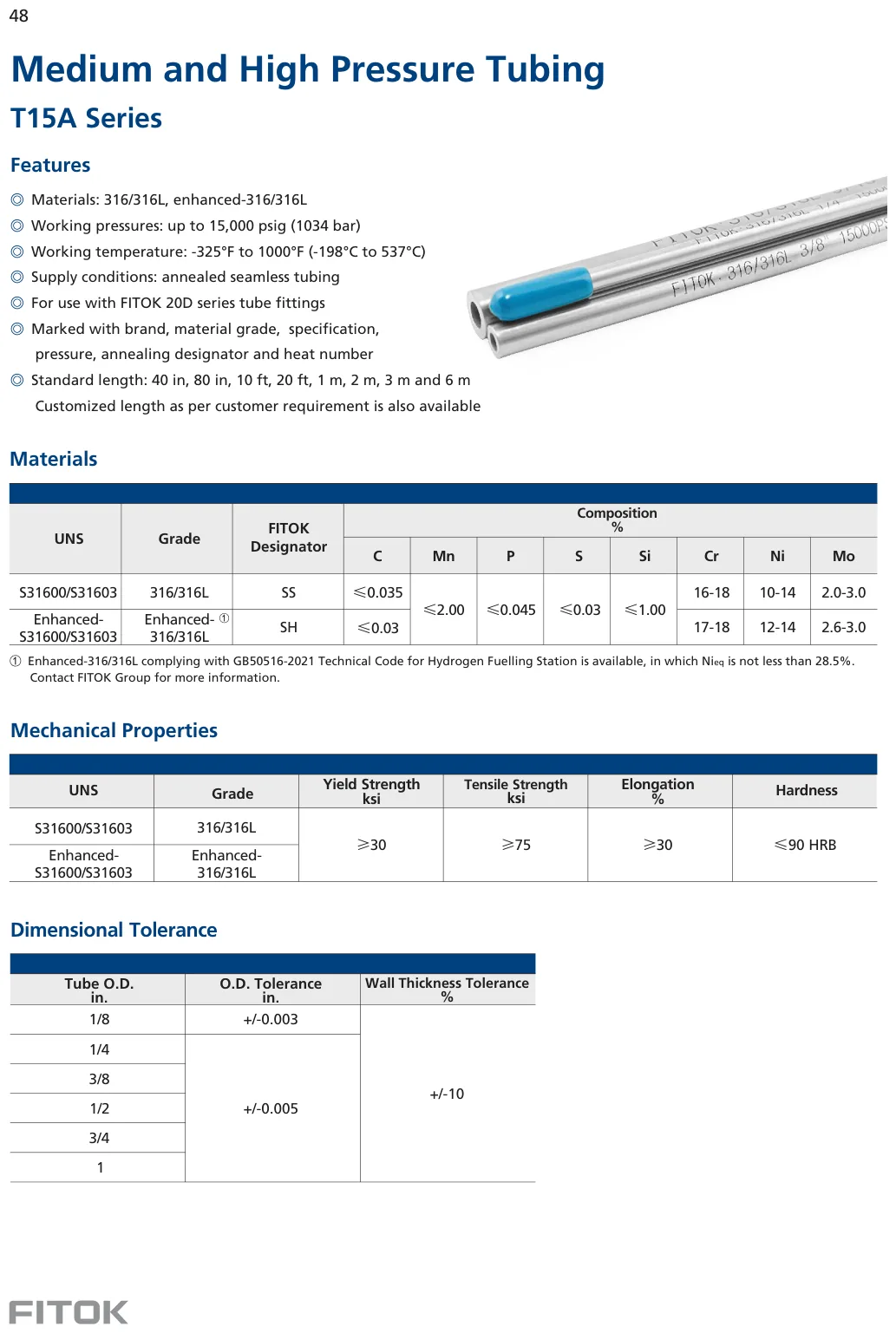 Medium and High Pressure Tubing (Catalog)