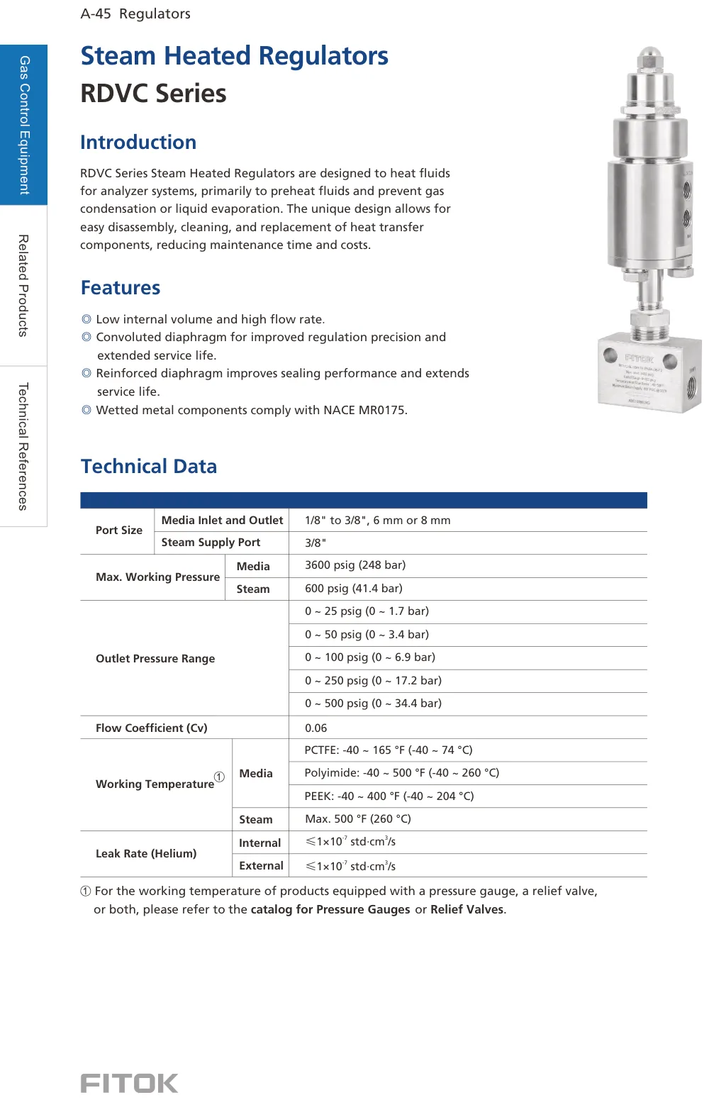 Steam Heated Regulators, RDVC Series