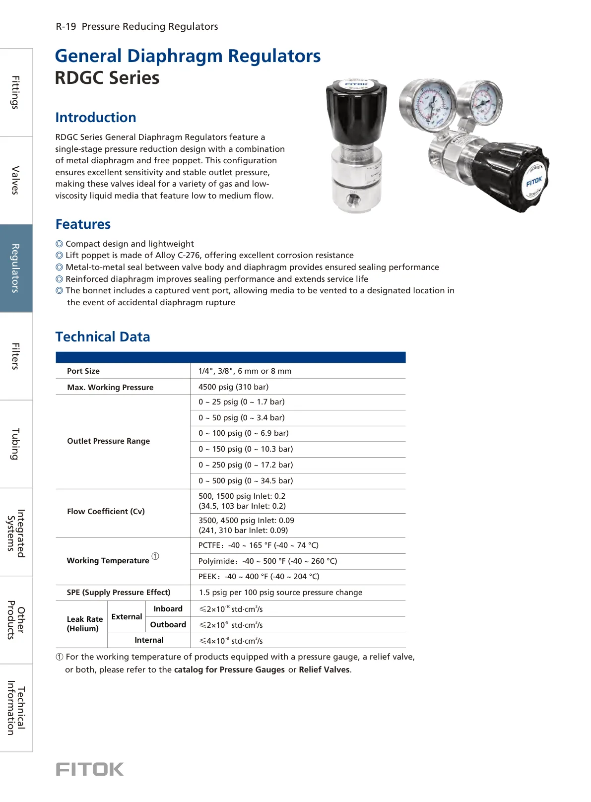 General Diaphragm Regulators, RDGC Series