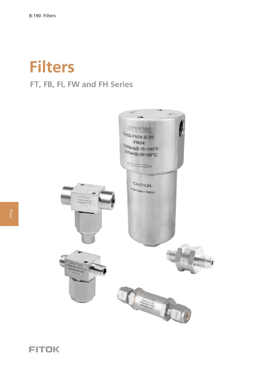 Filters, FT, FB, FI, FW and FH Series